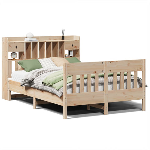 vidaXL Bed Frame without Mattress 150x200 cm King Size Solid Wood Pine