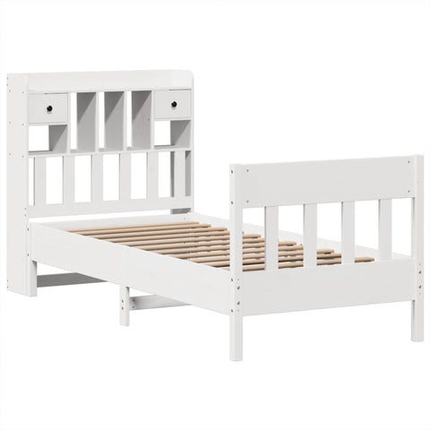 vidaXL Bed Frame without Mattress White 90x200 cm Solid Wood Pine