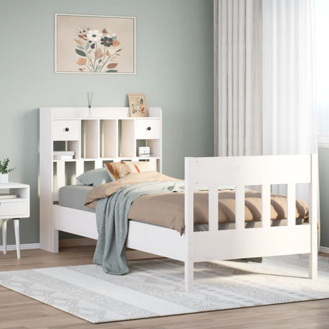 vidaXL Bed Frame without Mattress White 90x200 cm Solid Wood Pine