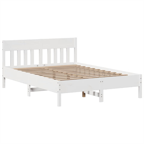 vidaXL Bed Frame without Mattress White 140x190 cm Solid Wood Pine