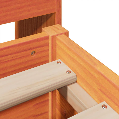 vidaXL Bed Frame without Mattress Wax Brown 140x190 cm Solid Wood Pine