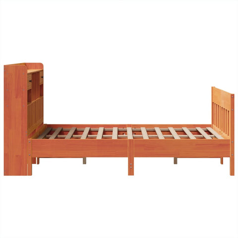vidaXL Bed Frame without Mattress Wax Brown 135x190 cm Solid Wood Pine