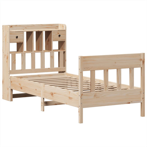 vidaXL Bed Frame without Mattress 75x190 cm Small Single Solid Wood Pine