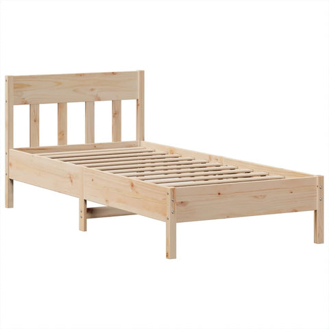 vidaXL Bed Frame without Mattress 75x190 cm Small Single Solid Wood Pine