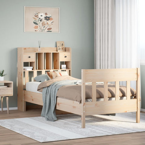 vidaXL Bed Frame without Mattress 75x190 cm Small Single Solid Wood Pine
