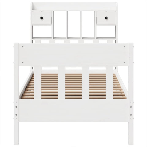 vidaXL Bed Frame without Mattress White 75x190 cm Small Single Solid Wood Pine