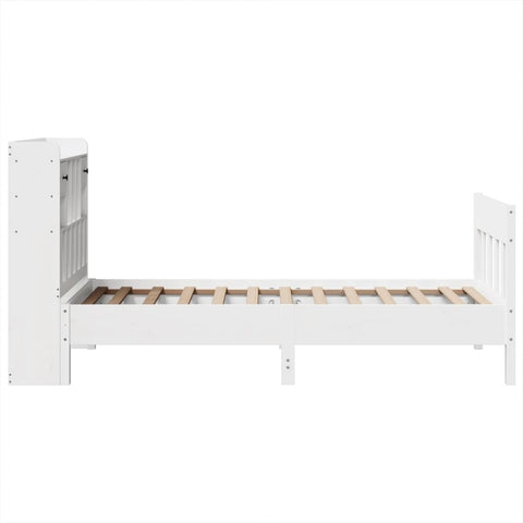 vidaXL Bed Frame without Mattress White 75x190 cm Small Single Solid Wood Pine