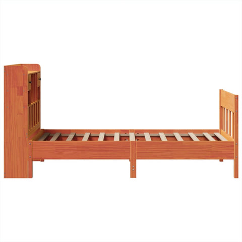 vidaXL Bed Frame without Mattress Wax Brown 75x190 cm Small Single Solid Wood Pine