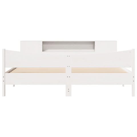 vidaXL Bed Frame without Mattress White 180x200 cm Super King Solid Wood Pine