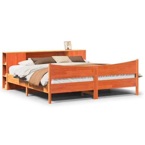 vidaXL Bed Frame without Mattress Wax Brown 180x200 cm Super King Solid Wood Pine