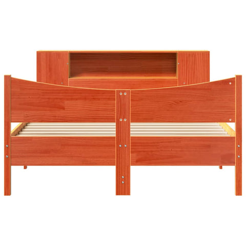 vidaXL Bed Frame without Mattress Wax Brown 150x200 cm King Size Solid Wood Pine
