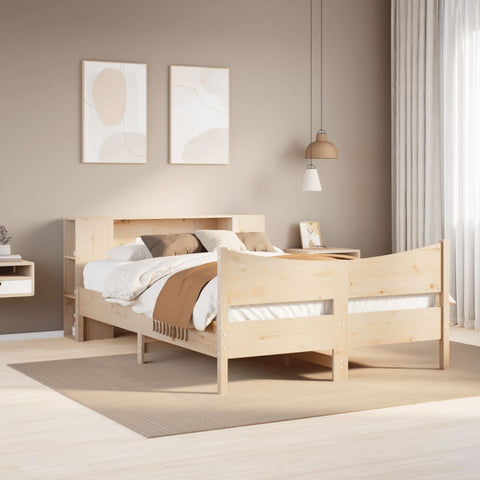 vidaXL Bed Frame without Mattress 135x190 cm Double Solid Wood Pine