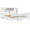 vidaXL Bed Frame without Mattress White 180x200 cm Super King Solid Wood Pine