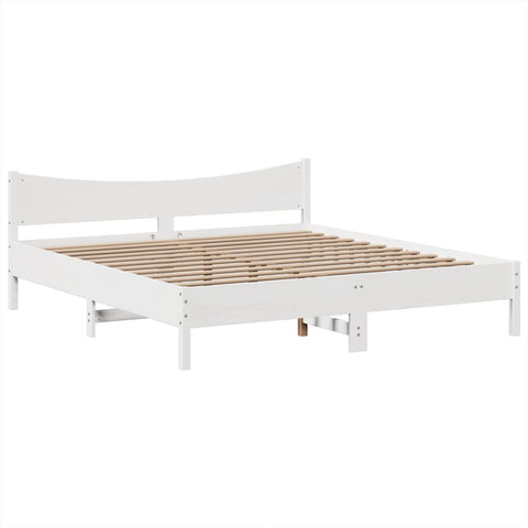 vidaXL Bed Frame without Mattress White 180x200 cm Super King Solid Wood Pine