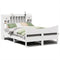 vidaXL Bed Frame without Mattress White 150x200 cm King Size Solid Wood Pine