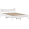 vidaXL Bed Frame without Mattress White 150x200 cm King Size Solid Wood Pine