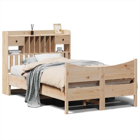 vidaXL Bed Frame without Mattress 135x190 cm Double Solid Wood Pine