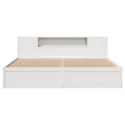vidaXL Bed Frame without Mattress White 180x200 cm Super King Solid Wood Pine