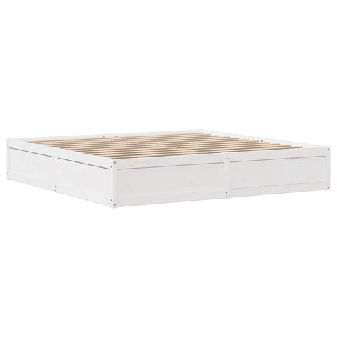 vidaXL Bed Frame without Mattress White 180x200 cm Super King Solid Wood Pine