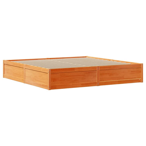 vidaXL Bed Frame without Mattress Wax Brown 180x200 cm Super King Solid Wood Pine