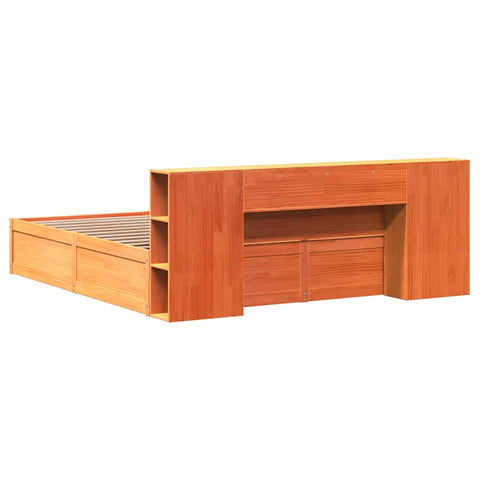 vidaXL Bed Frame without Mattress Wax Brown 180x200 cm Super King Solid Wood Pine