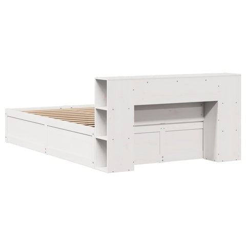 vidaXL Bed Frame without Mattress White 150x200 cm King Size Solid Wood Pine