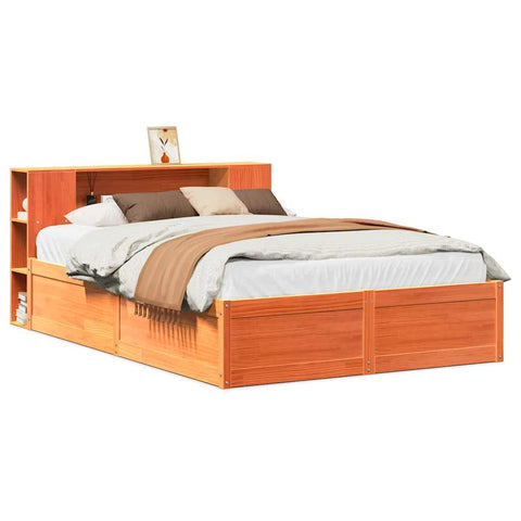 vidaXL Bed Frame without Mattress Wax Brown 120x200 cm Solid Wood Pine