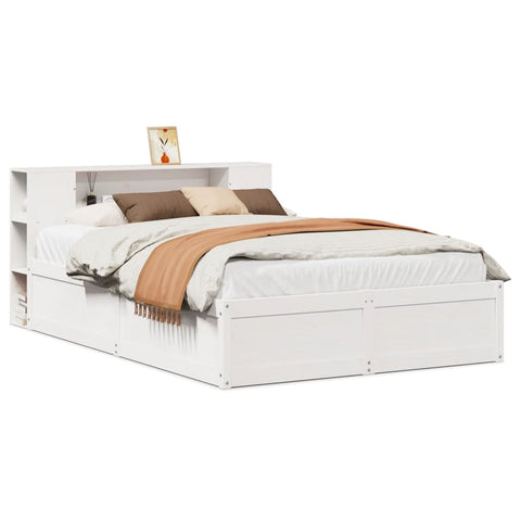 vidaXL Bed Frame without Mattress White 140x190 cm Solid Wood Pine