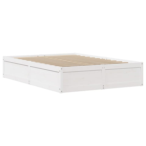 vidaXL Bed Frame without Mattress White 140x190 cm Solid Wood Pine