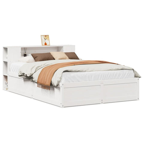 vidaXL Bed Frame without Mattress White 120x190 cm Small Double Solid Wood Pine