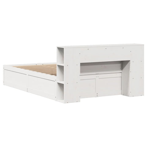 vidaXL Bed Frame without Mattress White 120x190 cm Small Double Solid Wood Pine