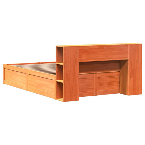 vidaXL Bed Frame without Mattress Wax Brown 120x190 cm Small Double Solid Wood Pine