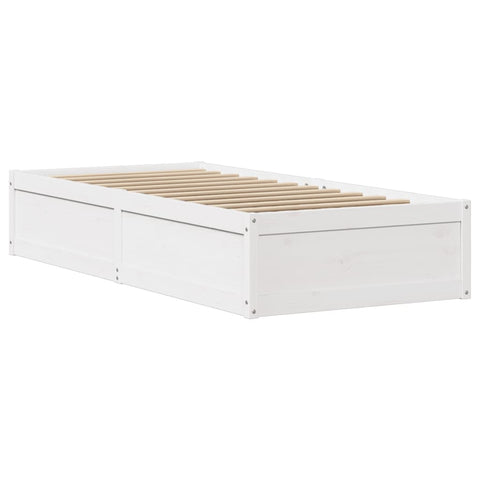 vidaXL Bed Frame without Mattress White 100x200 cm Solid Wood Pine