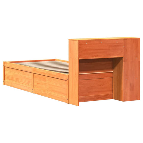 vidaXL Bed Frame without Mattress Wax Brown 100x200 cm Solid Wood Pine