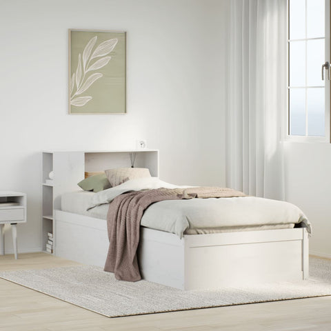 vidaXL Bed Frame without Mattress White 90x190 cm Single Solid Wood Pine