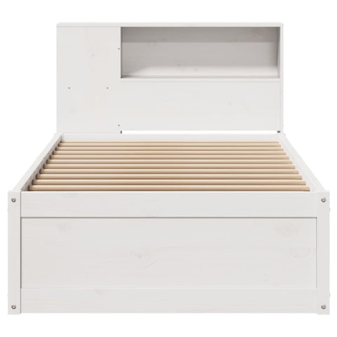 vidaXL Bed Frame without Mattress White 75x190 cm Small Single Solid Wood Pine