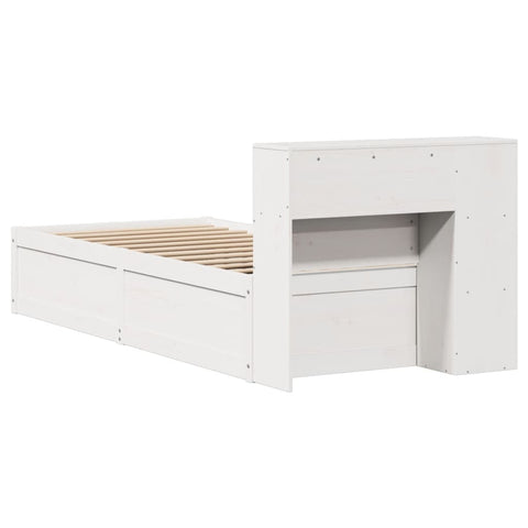 vidaXL Bed Frame without Mattress White 75x190 cm Small Single Solid Wood Pine