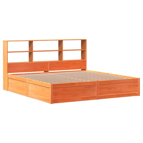 vidaXL Bed Frame without Mattress Wax Brown 200x200 cm Solid Wood Pine