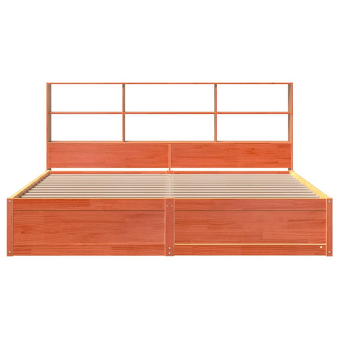 vidaXL Bed Frame without Mattress Wax Brown 200x200 cm Solid Wood Pine