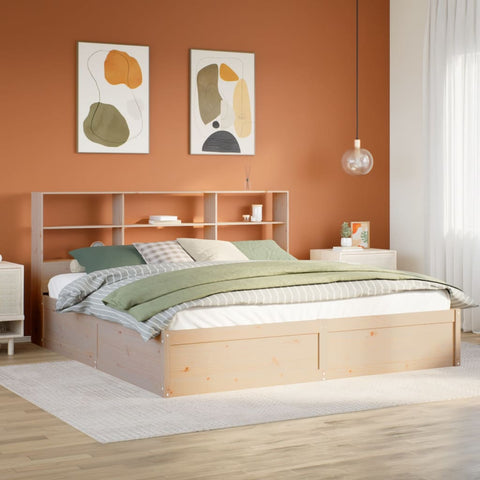 vidaXL Bed Frame without Mattress 180x200 cm Super King Solid Wood Pine