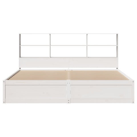 vidaXL Bed Frame without Mattress White 180x200 cm Super King Solid Wood Pine
