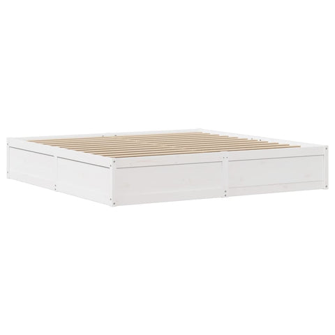 vidaXL Bed Frame without Mattress White 180x200 cm Super King Solid Wood Pine