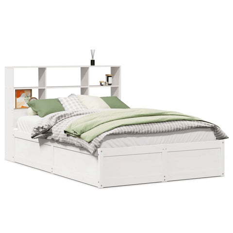 vidaXL Bed Frame without Mattress White 140x200 cm Solid Wood Pine