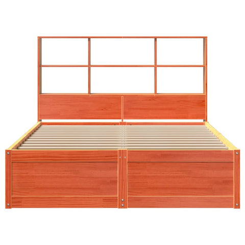 vidaXL Bed Frame without Mattress Wax Brown 140x200 cm Solid Wood Pine
