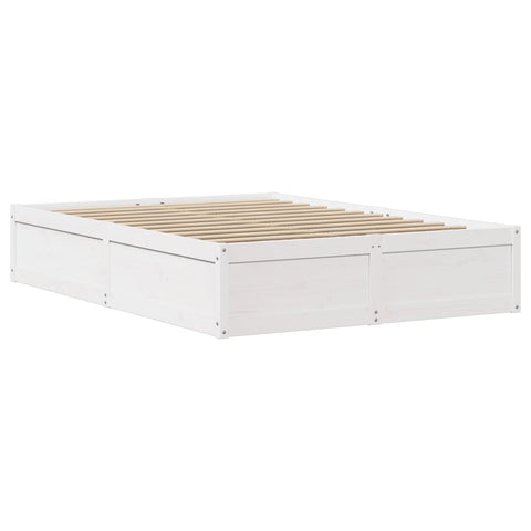 vidaXL Bed Frame without Mattress White 140x190 cm Solid Wood Pine