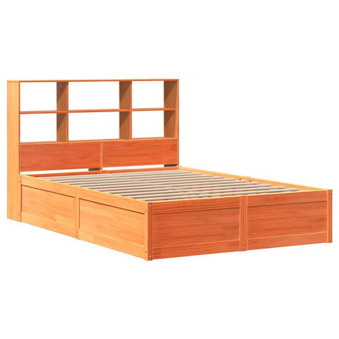 vidaXL Bed Frame without Mattress Wax Brown 135x190 cm Double Solid Wood Pine