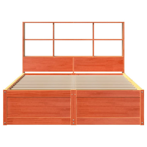 vidaXL Bed Frame without Mattress Wax Brown 135x190 cm Double Solid Wood Pine