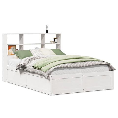 vidaXL Bed Frame without Mattress White 120x190 cm Small Double Solid Wood Pine