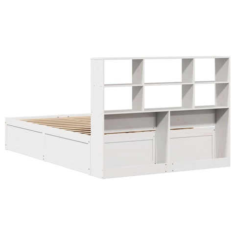 vidaXL Bed Frame without Mattress White 120x190 cm Small Double Solid Wood Pine