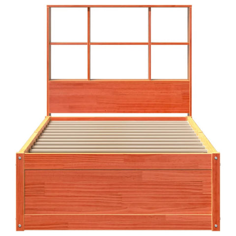 vidaXL Bed Frame without Mattress Wax Brown 75x190 cm Small Single Solid Wood Pine